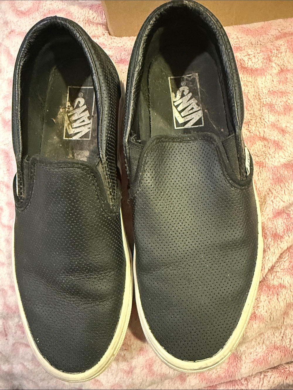 Vans Black Perforated Slip-On Loafers